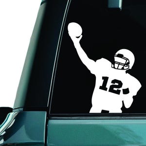 Adesivo in vinile con giocatore di football: adesivo per finestrino auto quarterback