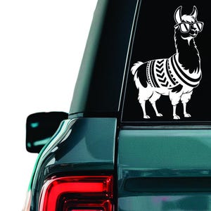 Coole lama sticker, grappige alpaca sticker, schattige laptop sticker pakdier, grappige herbivoor sticker, drama lama autoruitsticker