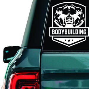 Bodybuilding Vinyl Decal: Athlete Car Window Sticker
