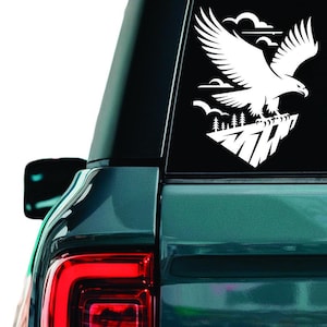 Bald eagle decal, American eagle sticker, Bird of freedom laptop decal, Wild bird sticker, Flying eagle car window sticker