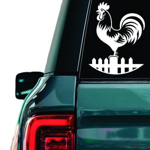 Rooster decal, Farm chicken sticker, Farm life rooster decal, Morning rooster sticker, Barnyard chicken car window sticker
