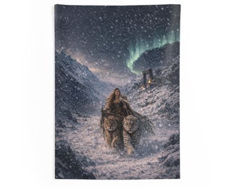 Freyja Tapestry Wall Hanging, Norse Goddess Wall Art, Goddess of Love Decor, Norse Mythology Wall Decor, Viking Aesthetic, Feminine Decor