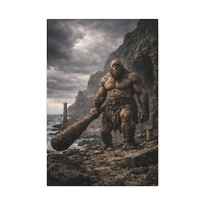 Cyclops Canvas Wall Art Mythical Creature Decor One Eyed Giant Monster Strength Fantasy Art