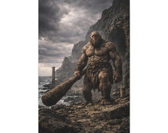 Cyclops Canvas Wall Art Mythical Creature Decor One Eyed Giant Monster Strength Fantasy Art