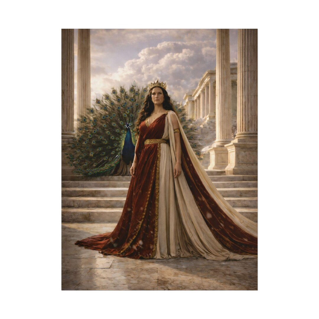 Greek Goddess Hera Poster Queen of Olympus Mythology Wall Art Divine ...