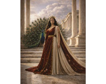Greek Goddess Hera Poster Queen of Olympus Mythology Wall Art Divine Feminine Fantasy Decor Ancient Greek Goddess Art Print