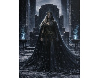 Norse Goddess Hel Poster, Underworld Wall Art, Mythology Wall Art, Dark Fantasy Decor, Gothic Wall Art Print, Bedroom Decor