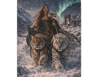 Freyja Norse Goddess Canvas Wall Art Mythology Decor Goddess of Love Magic Nordic Fantasy Art