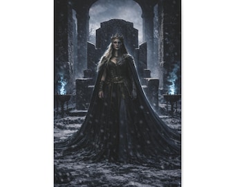 Hel Norse Goddess Canvas Wall Art Mythology Decor Goddess of Death Underworld Dark Fantasy Art