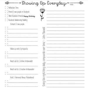 Plexus Daily Action Sheet