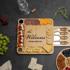 Personalized Charcuterie Board Set – Engraved Cutting Board with Gift Box, Christmas Wedding Anniversary or Housewarming Gift