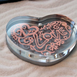 Original, LOVE Paper Cutting - Displayed in Acrylic Paper Weight Frame ...