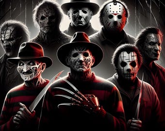 Horror Movie theme jpg, michael myers, jason, freddy, horror, jpg, png, sublimation