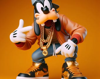Stylish Goofy, Hip Hop Goofy, Streetwear Goofy, Gold Chain Goofy
