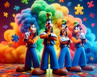 autism puzzle goofy, autism, autism cartoon, autism goofy, jpg, png, sublimation, digital design