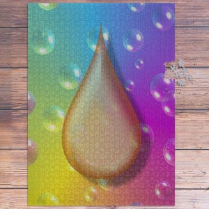Rompecabezas de terapia del color, lágrima de arcoíris vibrante, pasatiempo meditativo, disfrute pacífico, desafiante y atractivo, 1000 piezas