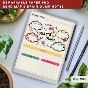 Mind map Brain dump for remarkable paper pro remarkable planner trace stickers remarkable pro templates remarkable pro idea planner notes
