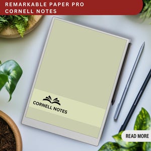 Cornell Notes for remarkable paper pro, remarkable paper pro cornell note pages, remarkable pro templates, remarkable paper pro template