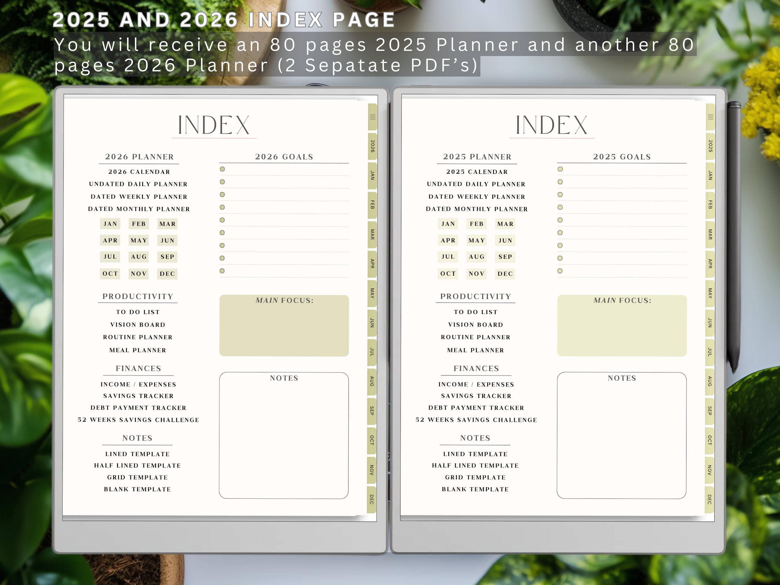 2025-2026 Weekly Planner Template for Remarkable Paper Pro (PDF) - Etsy