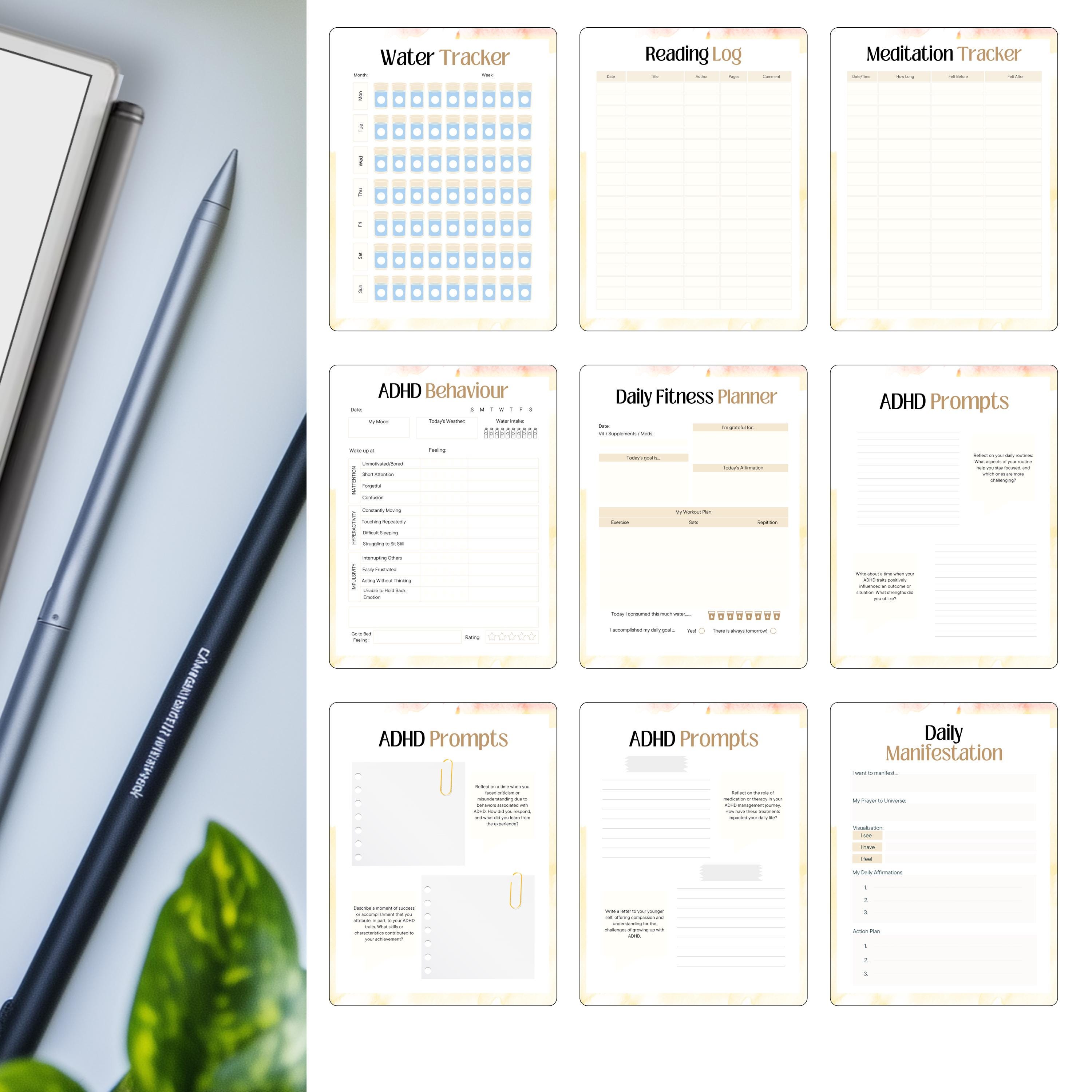 ADHD Planner Template for Remarkable Paper Pro (PDF Download) - Etsy