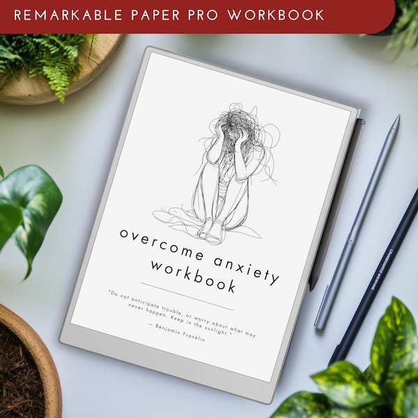 Anxiety Workbook for Remarkable Paper Pro (PDF Download)