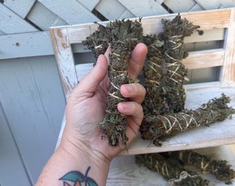 Dried lemon balm herb or bundle/smudge stick/smoke cleanse for anxiety/stress/calming
