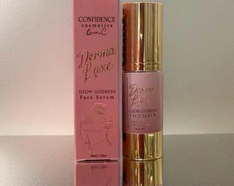 Siero viso infuso con olio di carota e olio di rosa canina. Non appiccicoso + assorbimento rapido. Glow Goddess derma luxe siero.