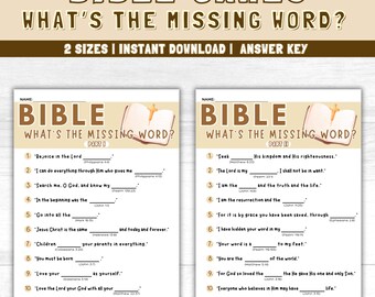 What’s the Missing Word Bible Game | Fun Church Activity for Bible Study Groups | Bible Quiz for Adults, Kids & Teens | Church Group Games