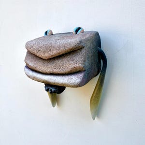 Billy Goat or 70’s rockstar with mullet (wall sculpture, sculpture, recycled objects, up-cycled materials, unique gift, artwork, animal art)