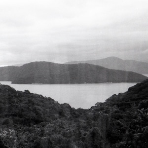 Black and white photography | Landscape of Ilha Grande | View of the hills and the sea | Natural and minimalist art | Soothing decoration