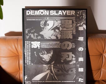Demon Slayer Poster, High Quality Demon Slayer Anime Poster, Demon Slayer Wall Art, Anime College Dorm Posters High Quality.