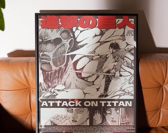 Attack On Titan High Quality Anime Poster, Anime Poster Wall Art, Eren Yeager Anime Wall Art