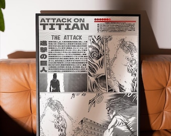High Quality Attack On Titan Anime Poster, Attack On Titan Anime Poster, Anime Fan Attack On Titan Gift, College Dorm Posters.
