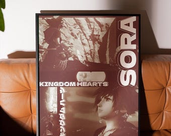 Kingdom Hearts Poster, Video Game Wall Art, Sora Kingdom Hearts Video Game Poster