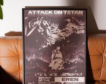 Attack On Titan Anime Poster, Eren Yeager Anime Wall Art, High Quality Attack On Titan Poster, AOT Anime wall Decor