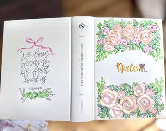 Custom Hand Painted Floral Bible ESV | Personalized Name Bible | Wedding Bible | Christian Gift | ESV Journaling Bible | Custom Flower Bible