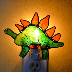 Hendrik the Stegosaurus  Stained Glass Nightlight