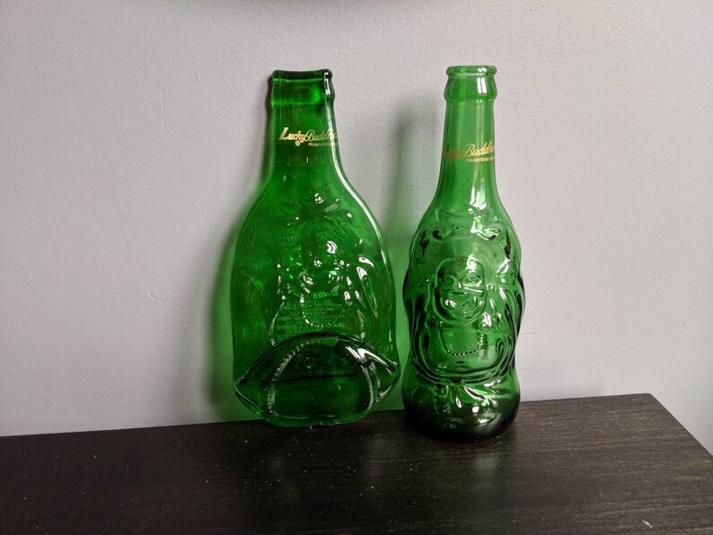 Lucky Buddha Green Enchanted Beer Slumped Bottle St. Patricks Etsy