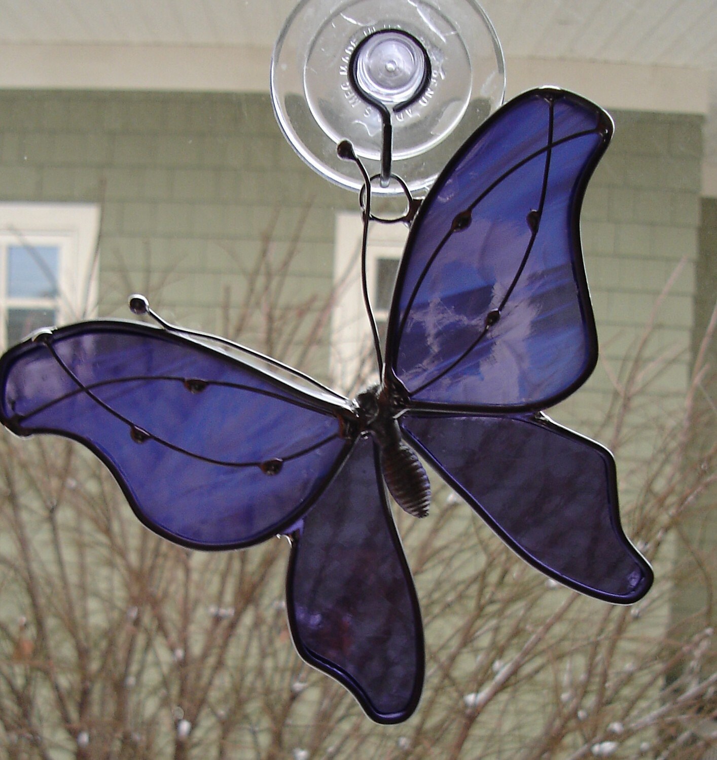 Regal Purple Butterfly Stained Glass Suncatcher Etsy