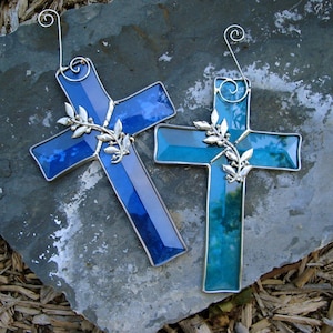 Beveled Cross Suncatcher Available in Four Colors