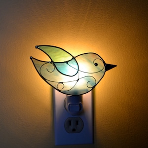 Blue Sky Songbird Stained Glass Nightlight