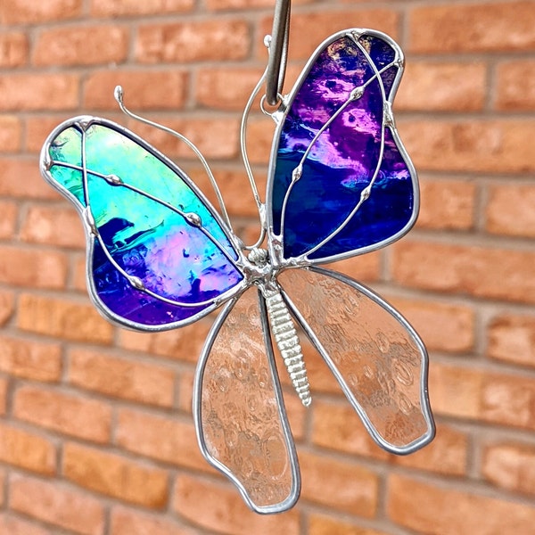 Stormy Weather  Butterfly Stained Glass Suncatcher