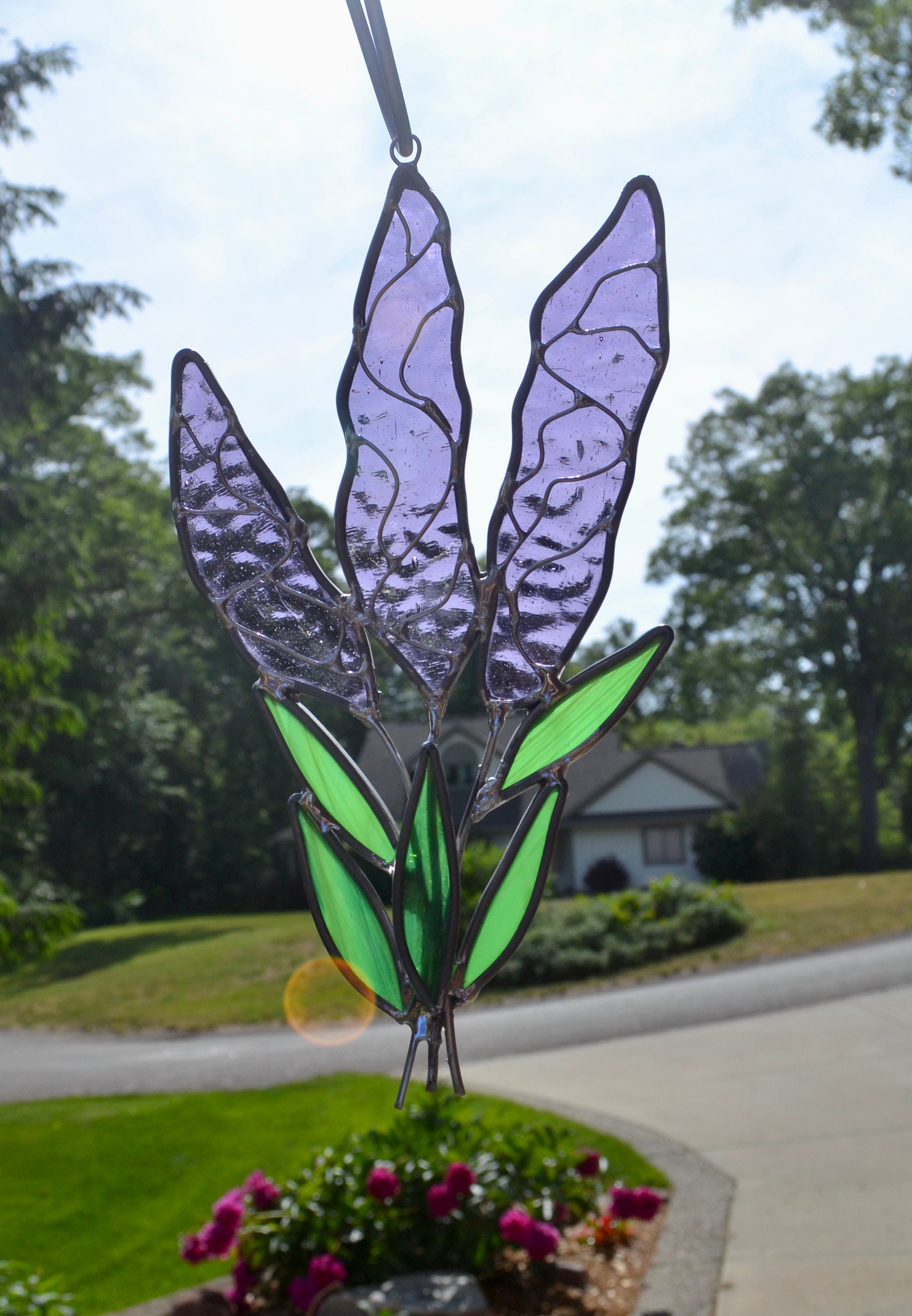 Lavender Flower Stained Glass Suncatcher Purple Passion - Etsy.de