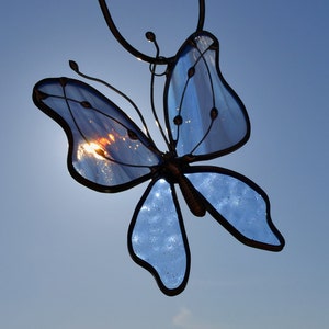 Periwinkle Blue Stained Glass Butterfly