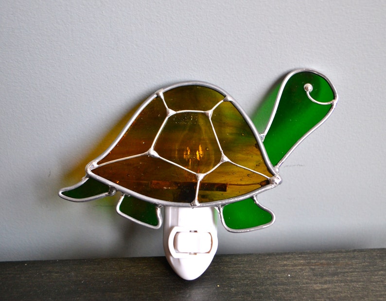 Tommy the Turtle Stained Glass Nightlight Etsy