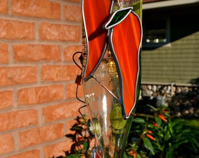 Red Chili Peppers Hummingbird Feeder From Recycled Sidral Mundet Bottle