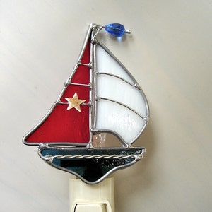 Sail the Seas  Stained Glass Night Light