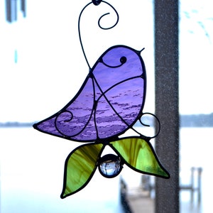 Spring Bird Songs Rainbow Little Wren Tweet- Stained Glass birds - Choose your Color