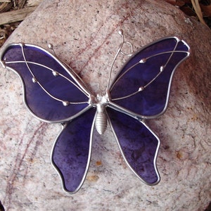 Regal Purple Butterfly Stained Glass Suncatcher