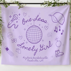 Tapestry One Less Lonely Girl Bachelorette Party Background Justin Bieber Bach Party Theme Fabric Banner for Bach to the Y2K Photo Backdrop